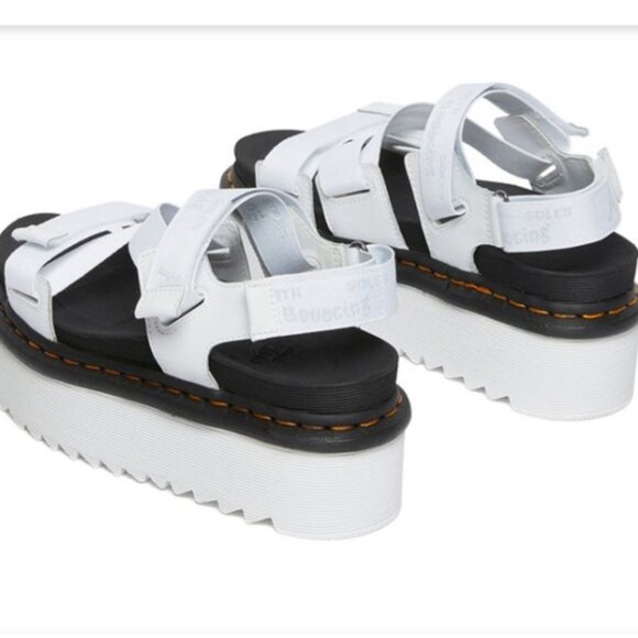 Dr. Martens Kimber Platform Sandals Straps AirWair Lightweight White 8 Shoe Soft - Picture 13 of 16